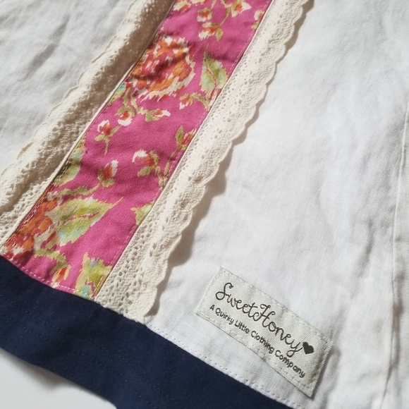 SweetHoney Lace Floral Linen Dress - Picture 2 of 4